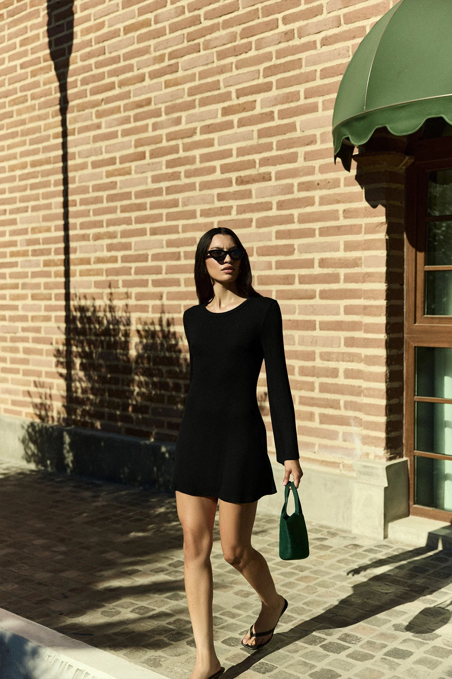 Bell Sleeve Mini Dress in Modal Knit - Image 3