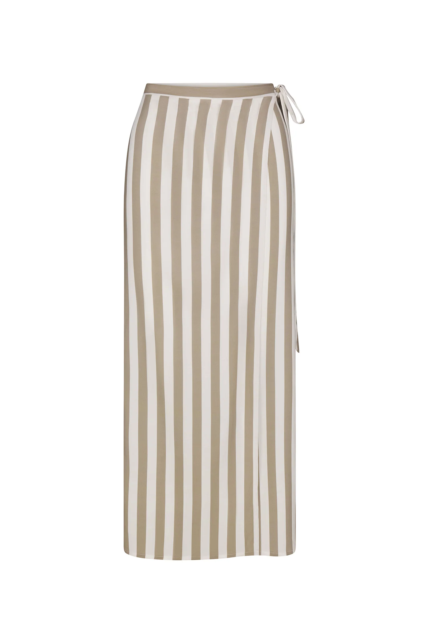 Wrap Tie Maxi Skirt in Striped Stretch Twill - Image 4