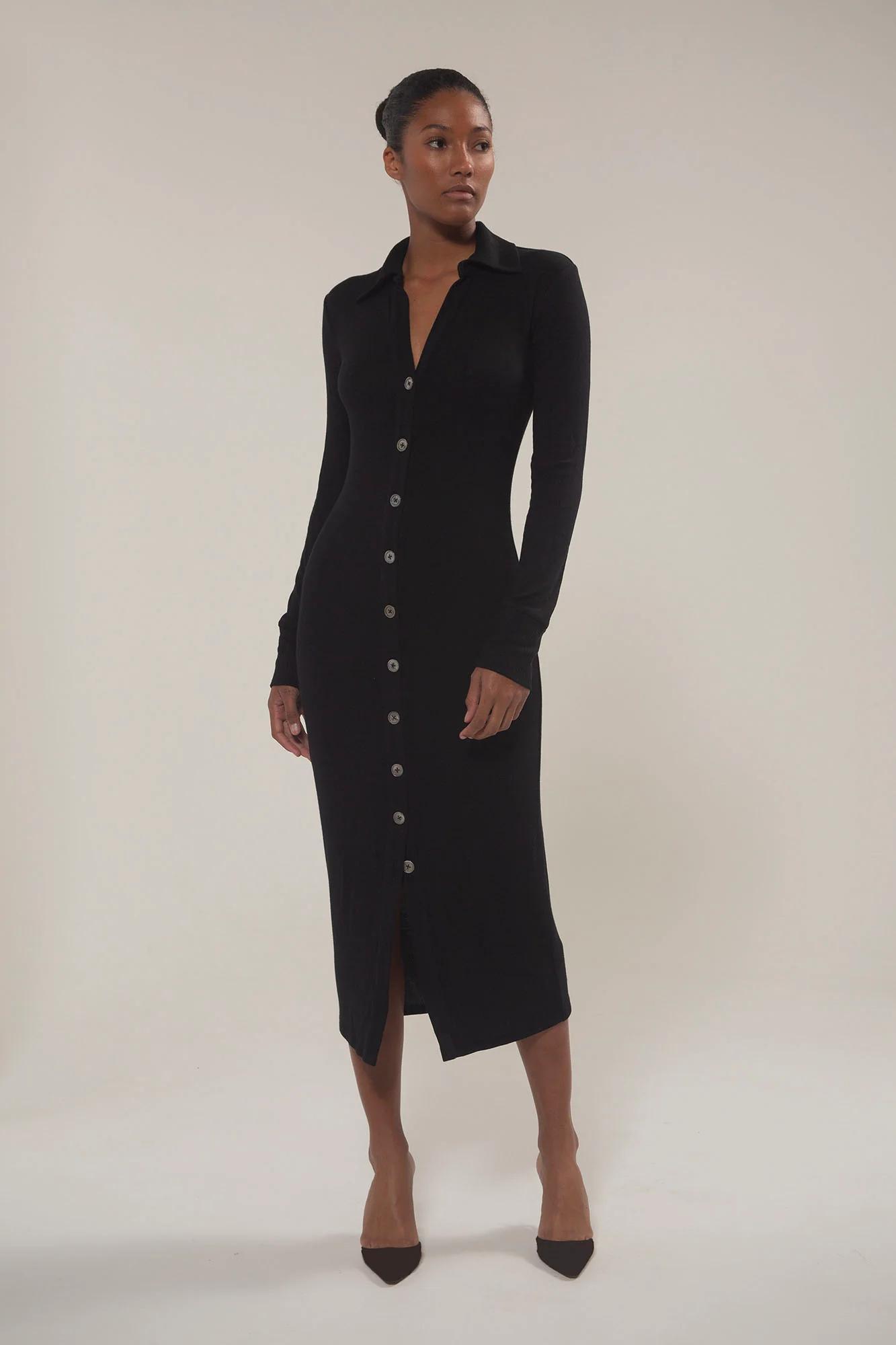Cardigan Midi Dress in Modal Knit - Image 4