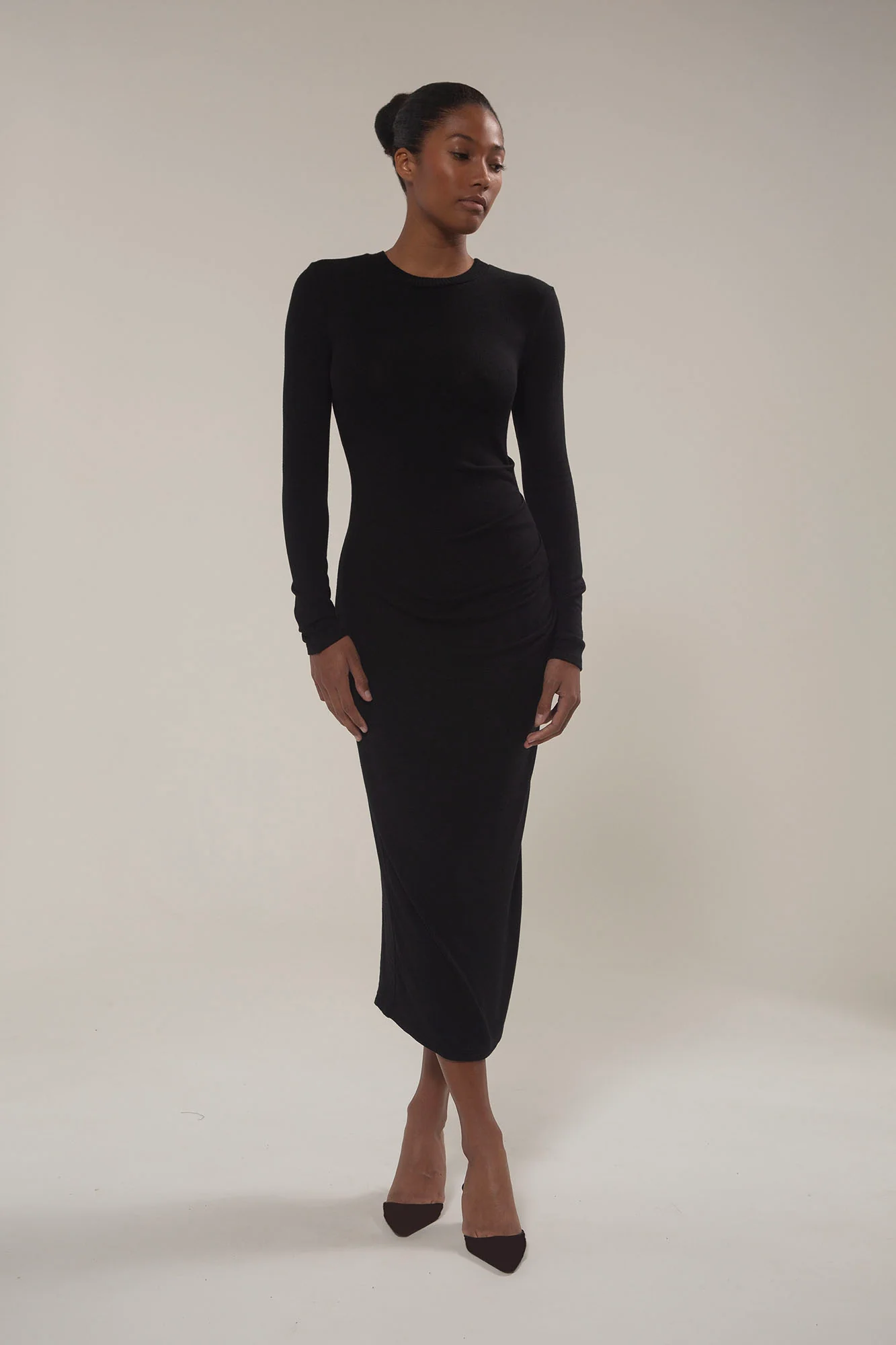 Draped Midi Dress in Modal Knit - Image 4