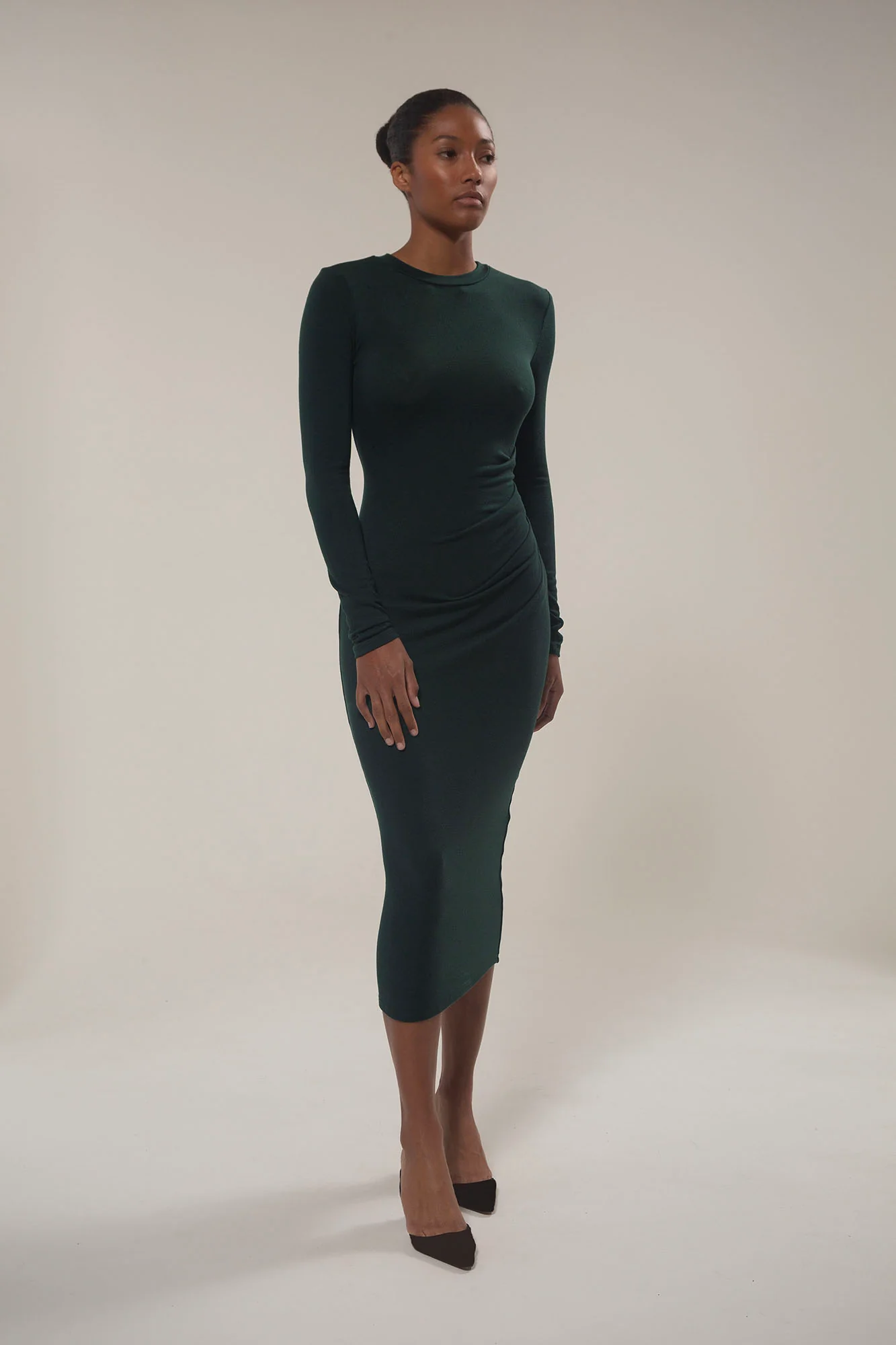Draped Midi Dress in Modal Knit - Image 5