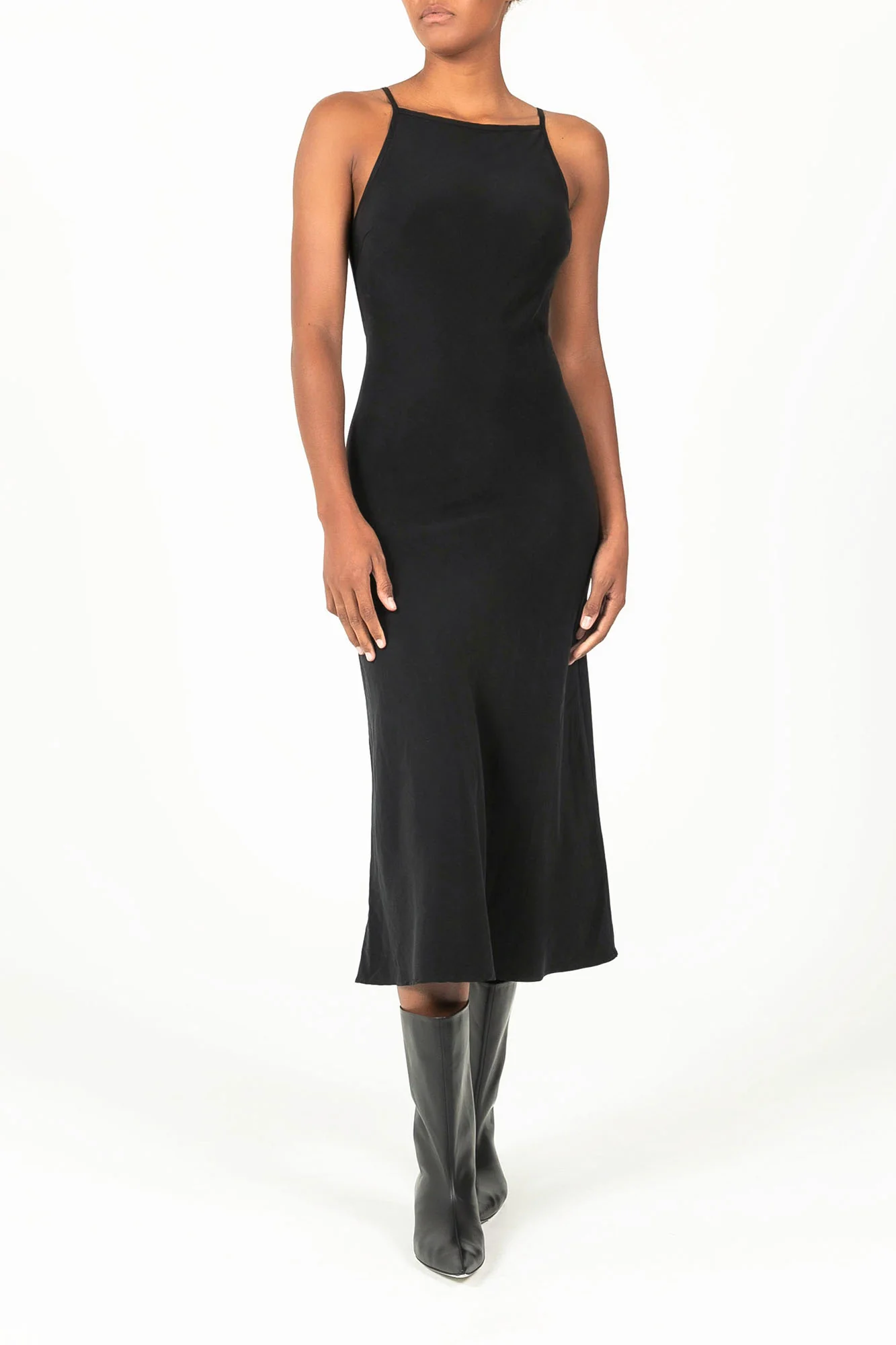 Gisele Bias-Cut Midi Dress in Stretch Twill - Image 4