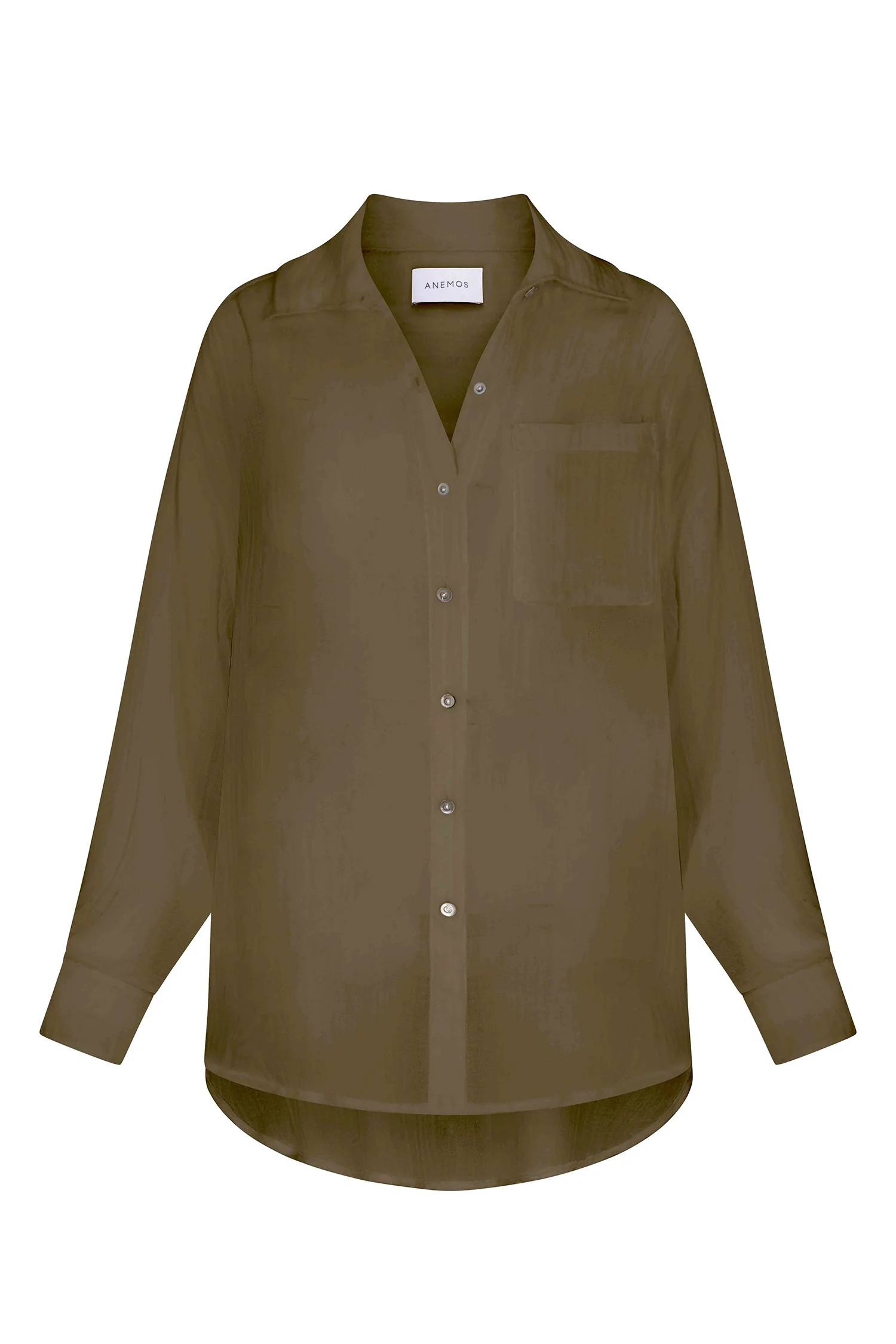 Pool Shirt Button-Down Tunic in Woven Bamboo Cotton Gauze - Image 4