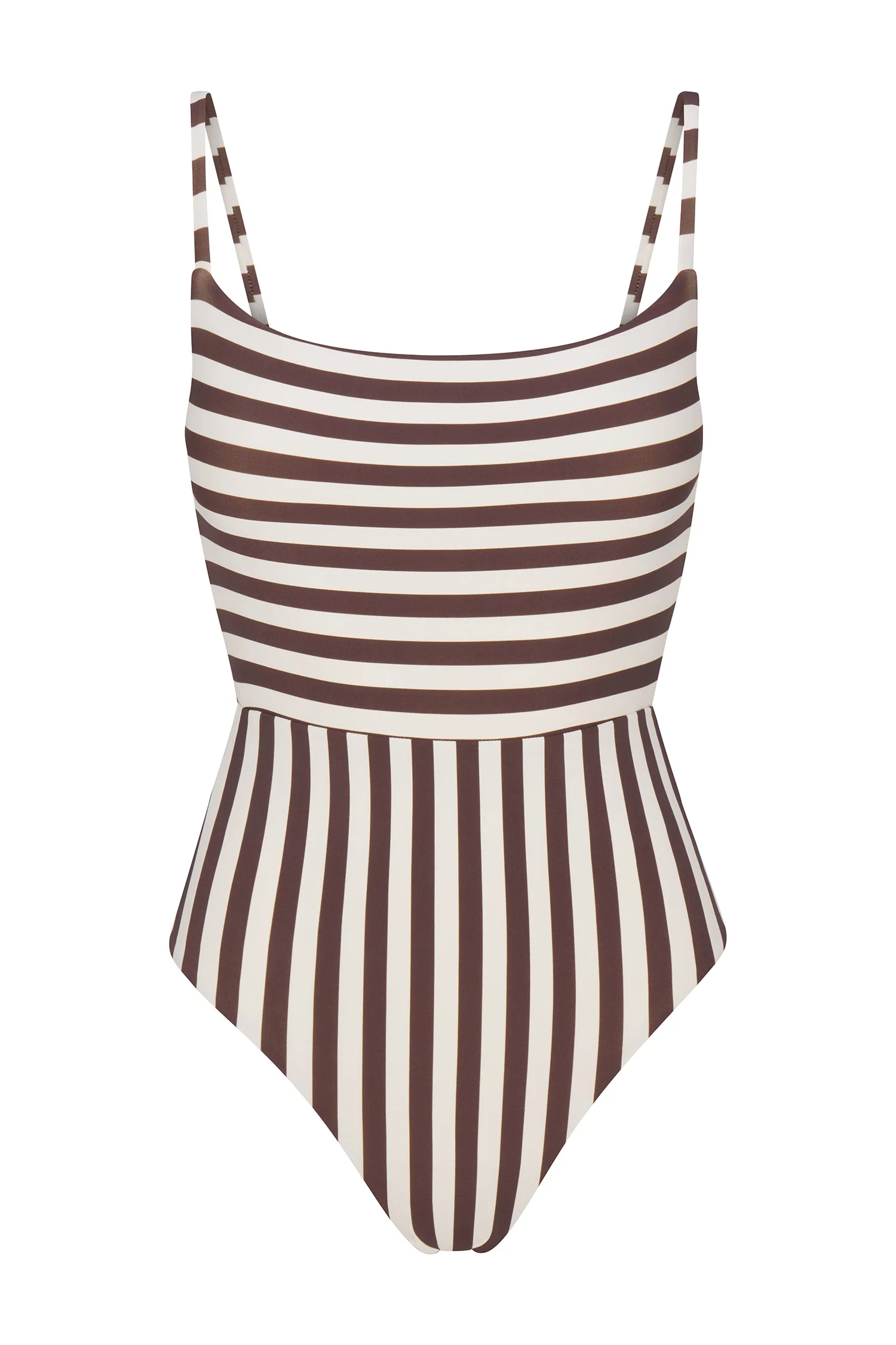 Square Neck Open Back One-Piece in Mixed Stripes - Image 5