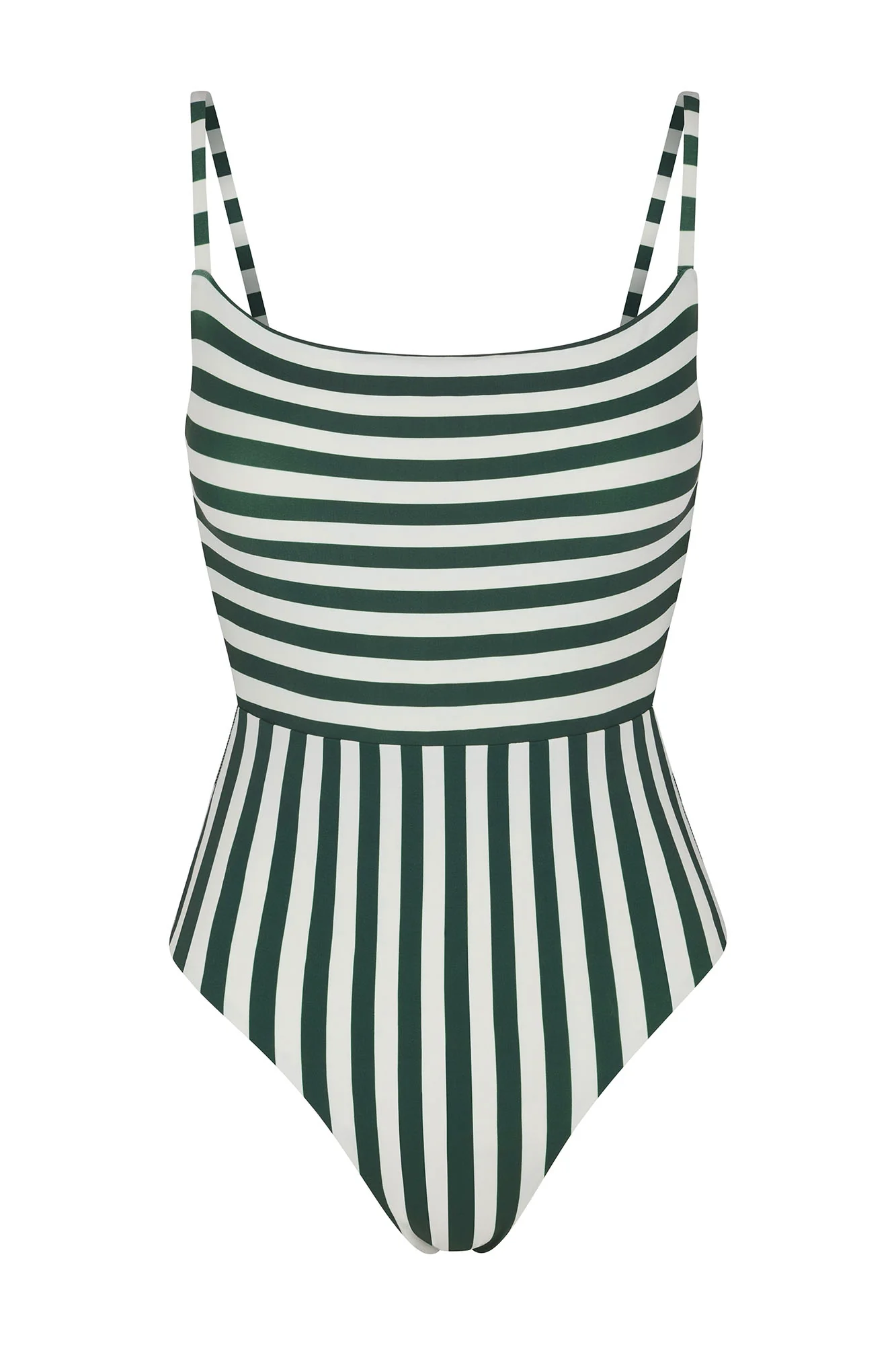 Square Neck Open Back One-Piece in Mixed Stripes - Image 6