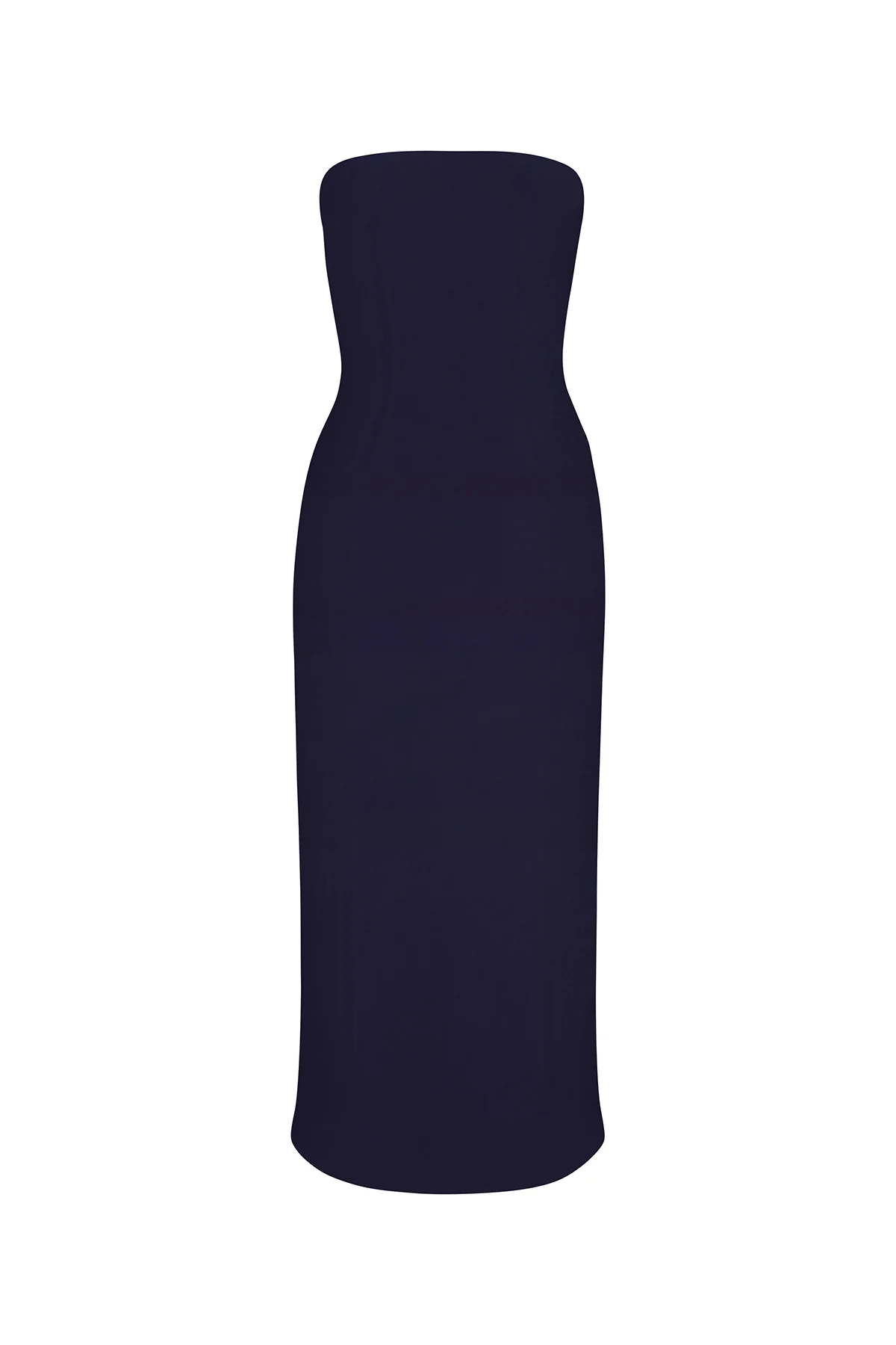 Strapless Midi Dress in Stretch Twill - Image 4