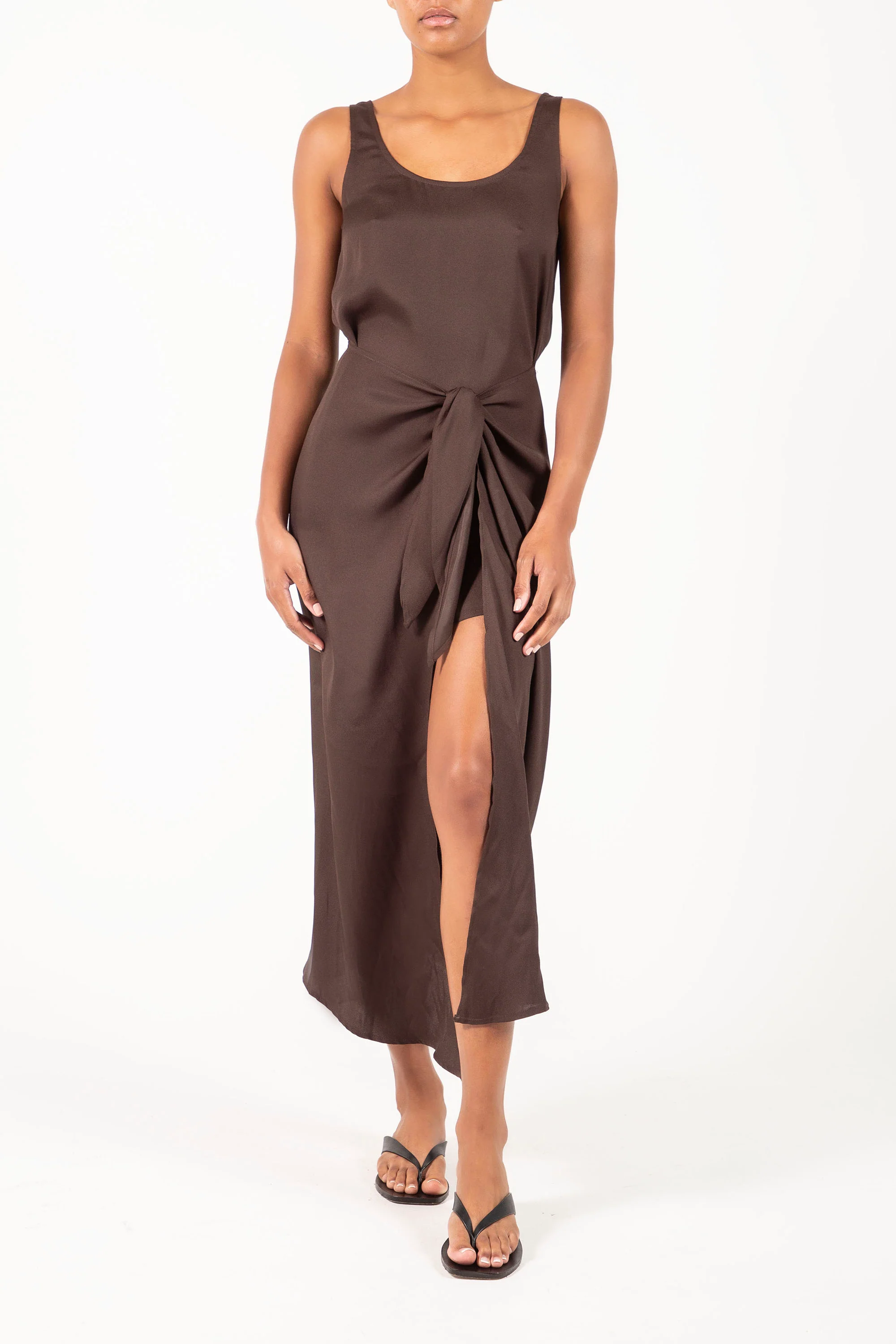 D.K. Midi Wrap Dress in Matte Crepe - Image 3