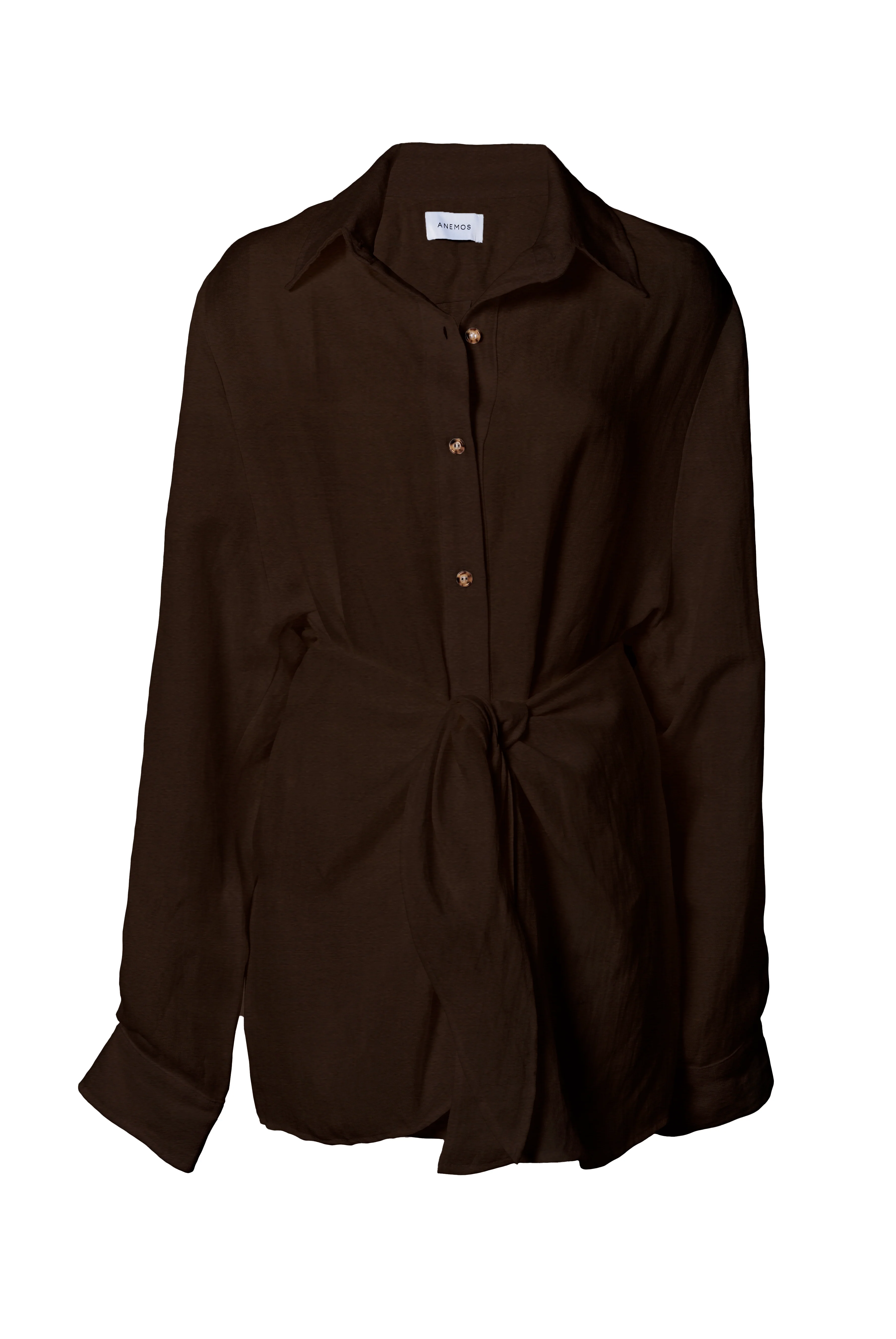 L.A. Button-Down Wrap Mini Dress in Cupro Linen Blend - Image 6