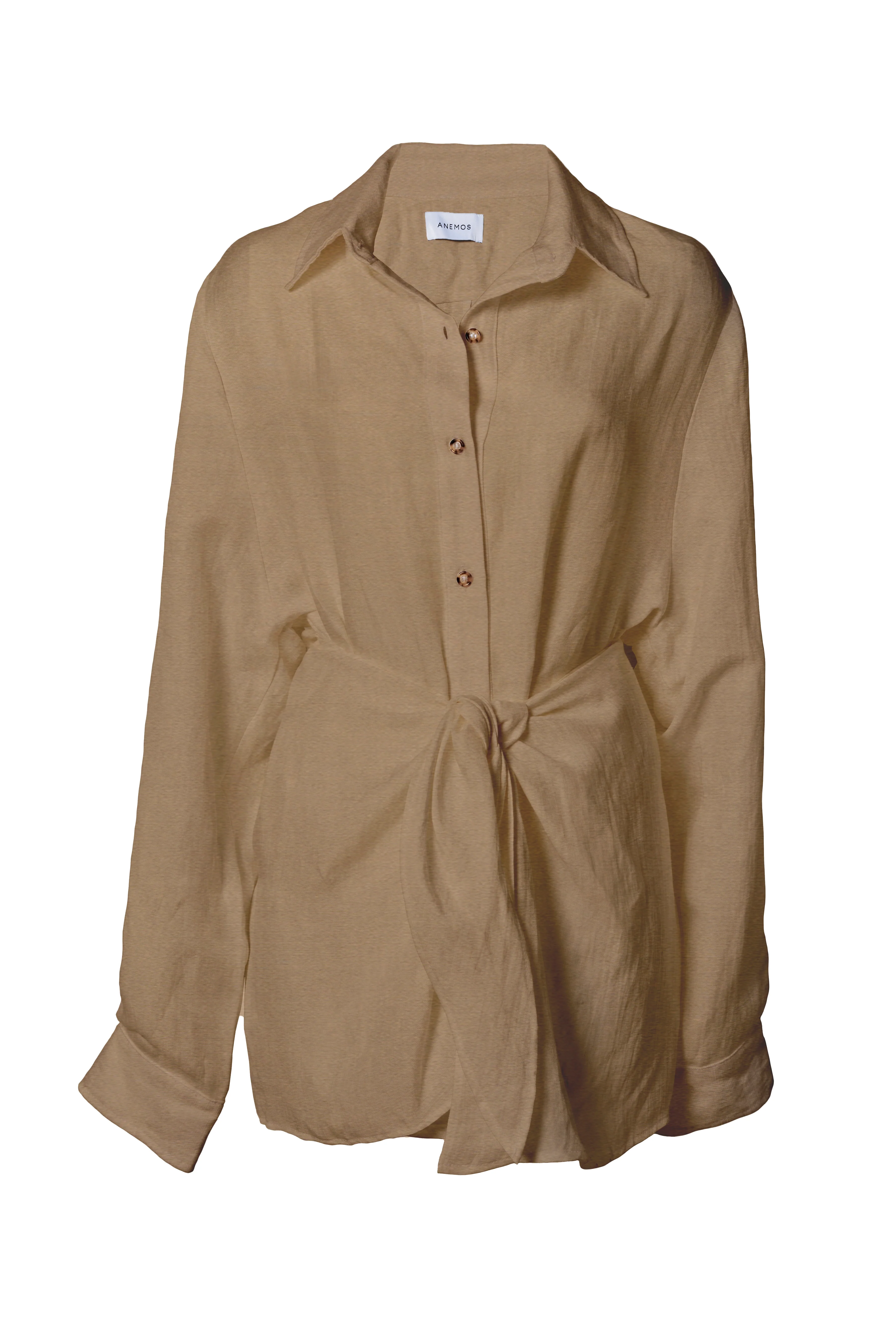 L.A. Button-Down Wrap Mini Dress in Cupro Linen Blend - Image 7