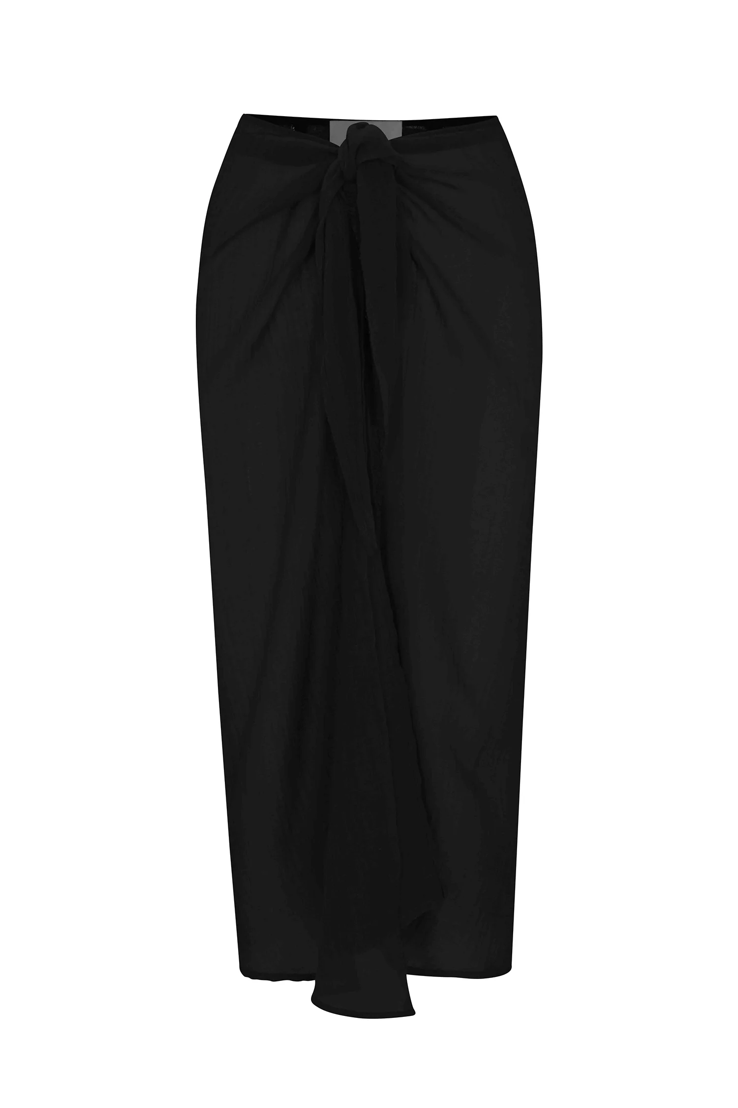 Wrap Midi Skirt Cover Up in Woven Bamboo Cotton Gauze - Image 3