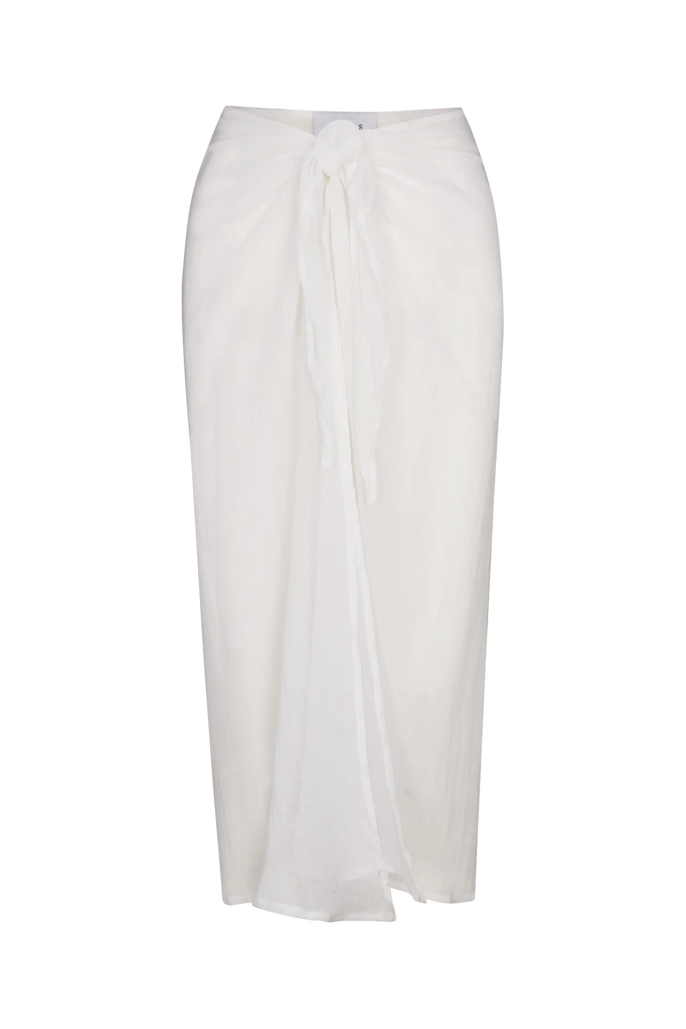 Wrap Midi Skirt Cover Up in Woven Bamboo Cotton Gauze - Image 4