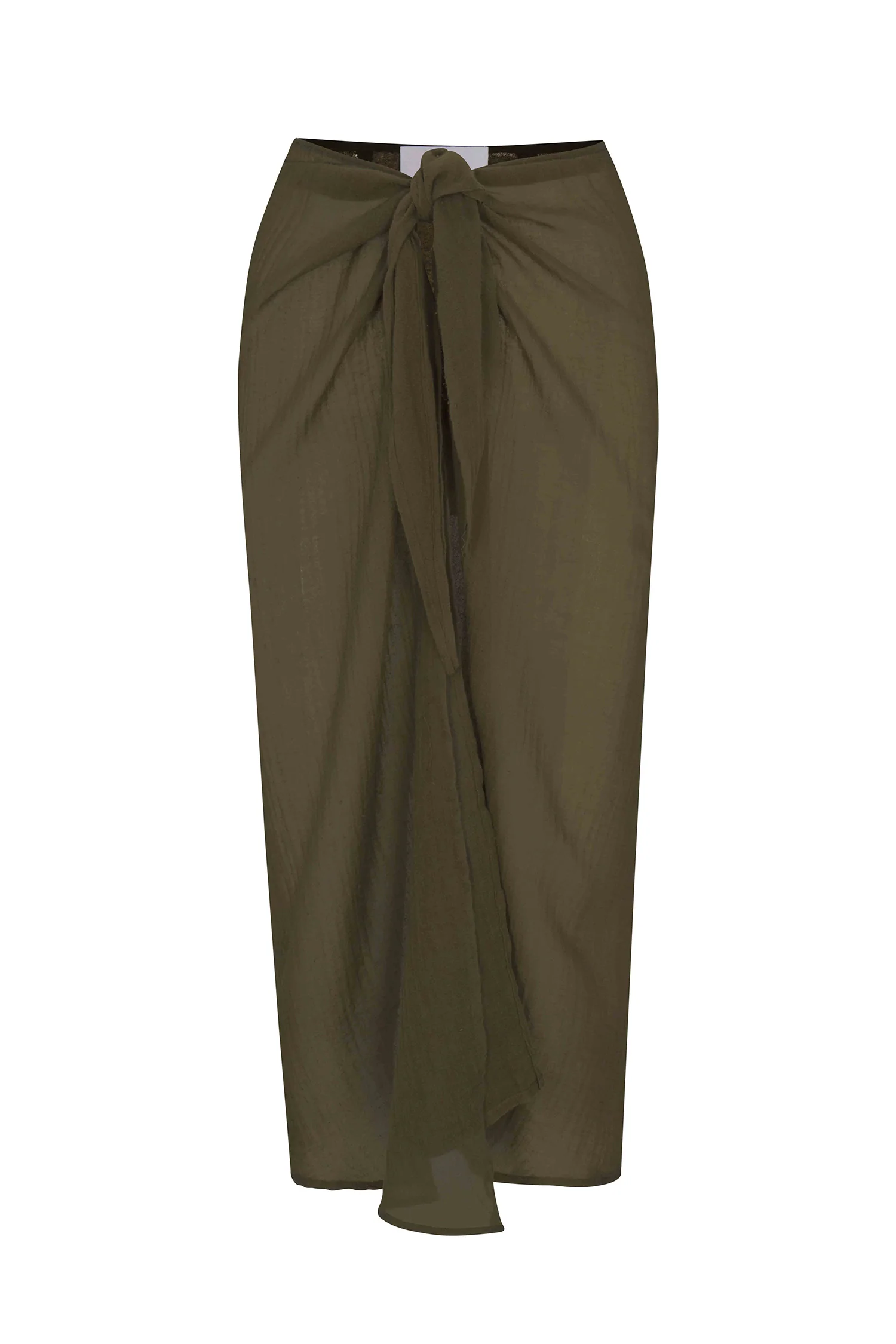 Wrap Midi Skirt Cover Up in Woven Bamboo Cotton Gauze - Image 5