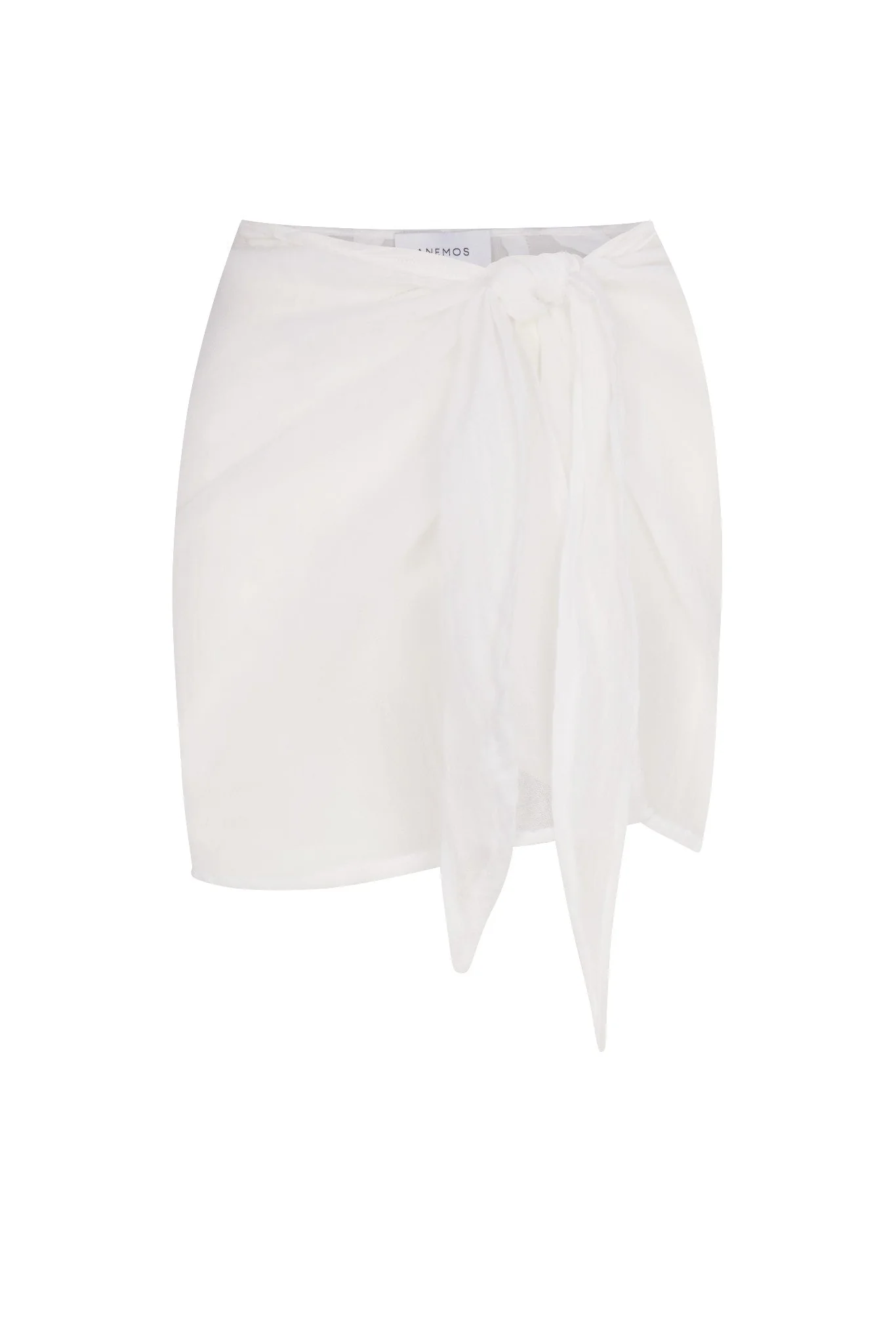 Wrap Mini Skirt Cover Up in Woven Bamboo Cotton Gauze - Image 4