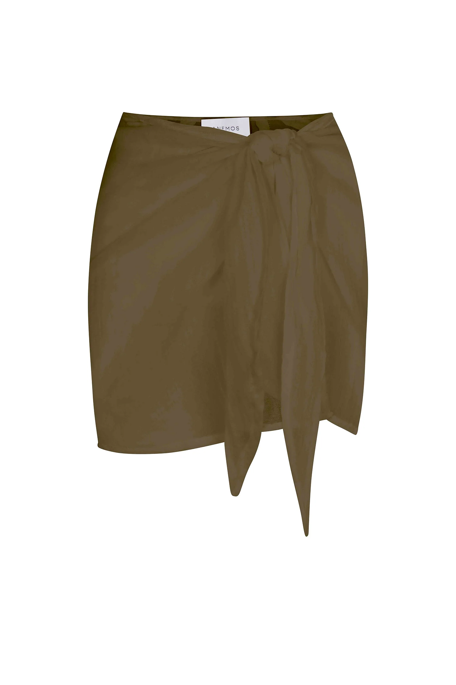 Wrap Mini Skirt Cover Up in Woven Bamboo Cotton Gauze - Image 5