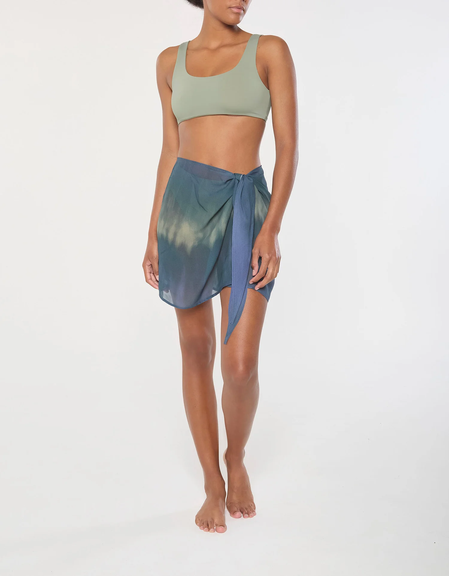 Wrap Mini Skirt in Sheer Ombre Chiffon - Image 3